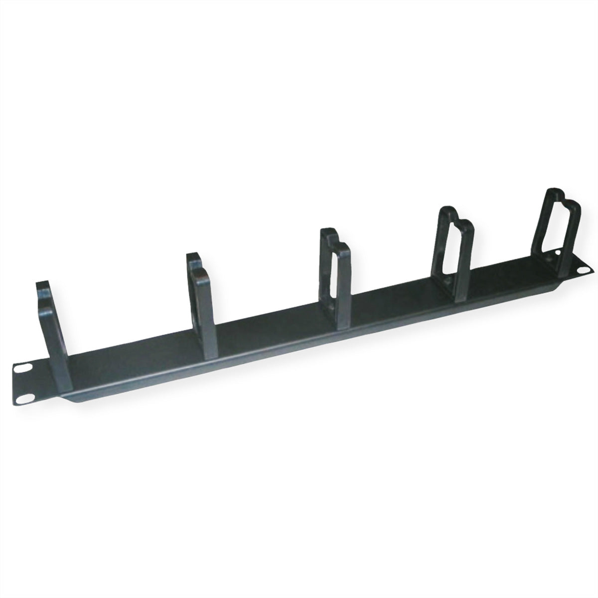 VALUE 19" Kabelführung, 1 HE, 5 C-Kabelösen, für 19"-Racks, Schwarz