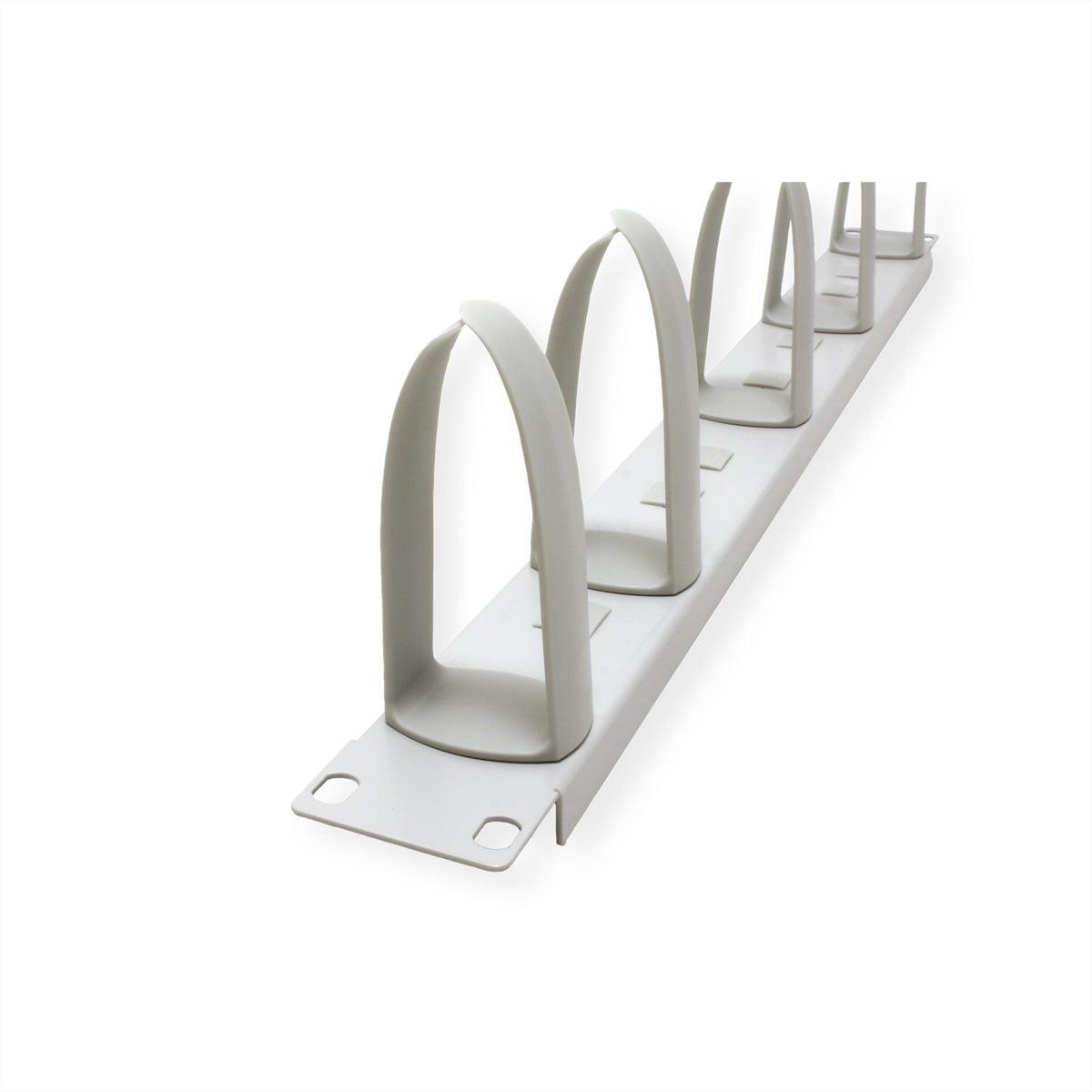 VALUE Rangierpanel 19" 1U, 5 Kabelringe 42×85 mm – Grau