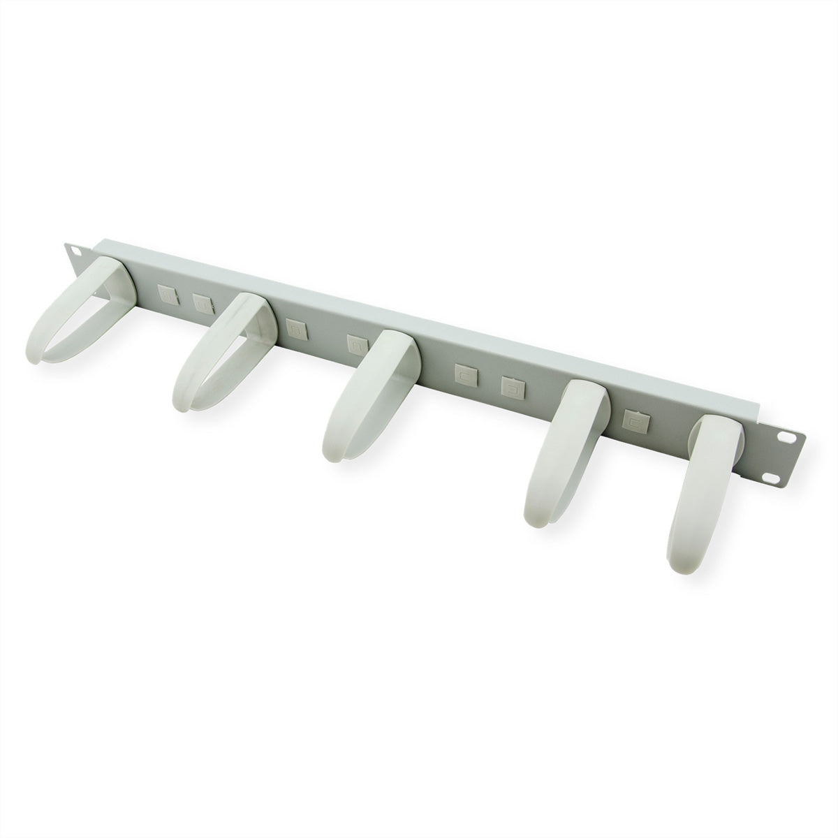 VALUE Rangierpanel 19" 1U, 5 Kabelringe 42×85 mm – Grau