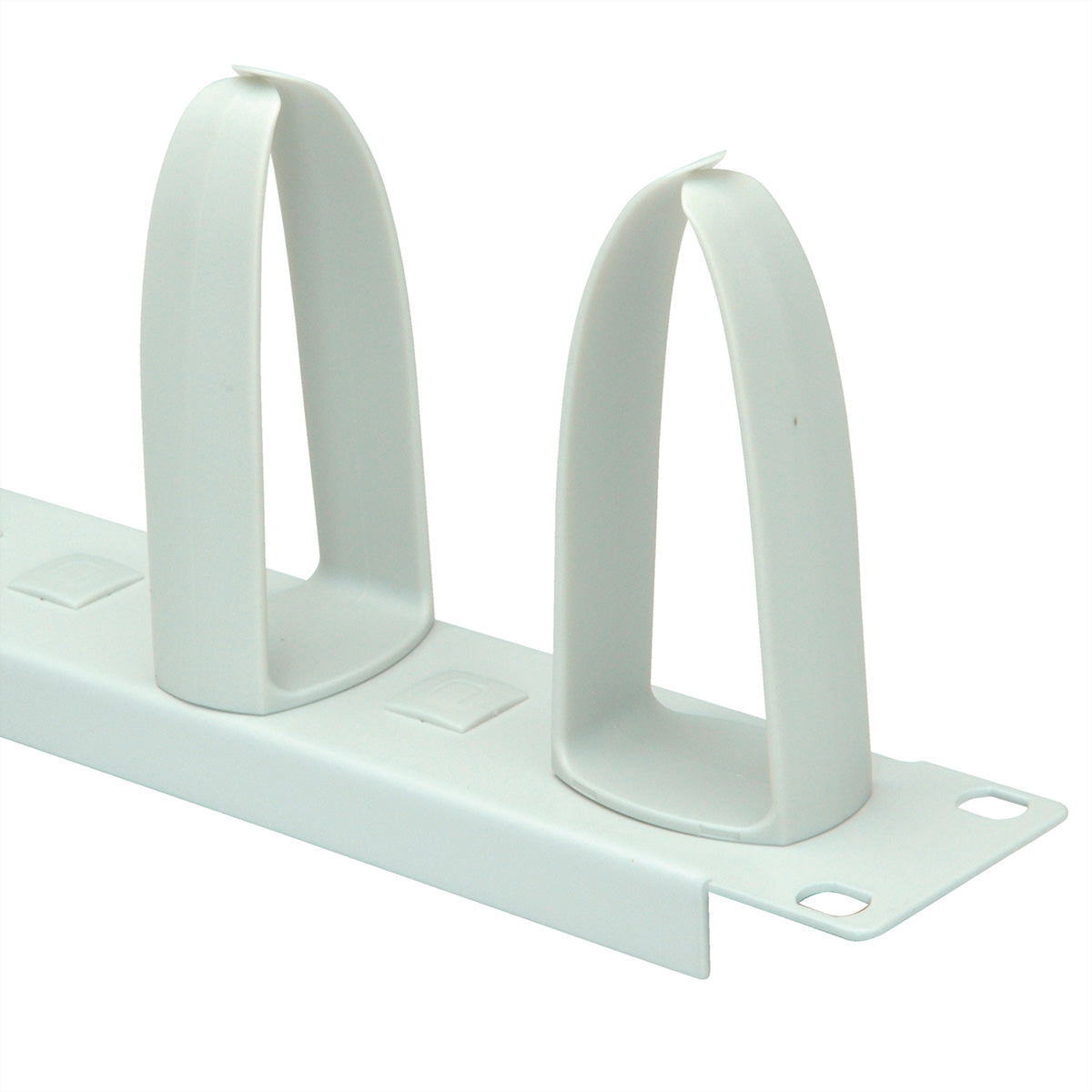 VALUE Rangierpanel 19" 1U, 5 Kabelringe 42×85 mm – Grau