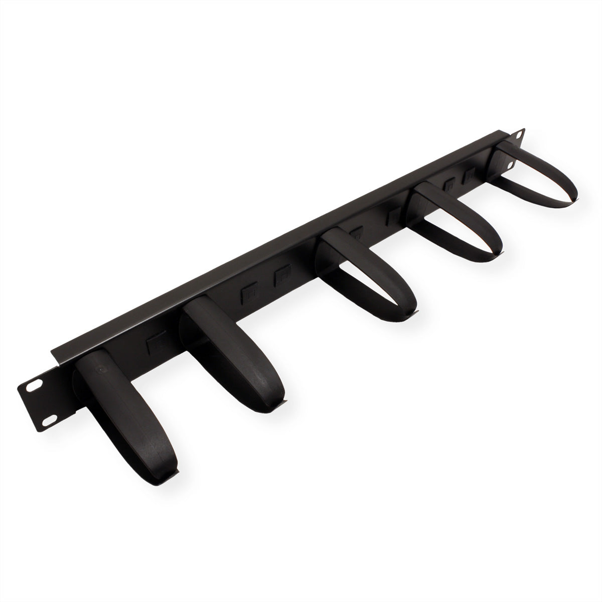 VALUE Rangierpanel 19" 1U, 5 Ringe 42×85 mm – Schwarz