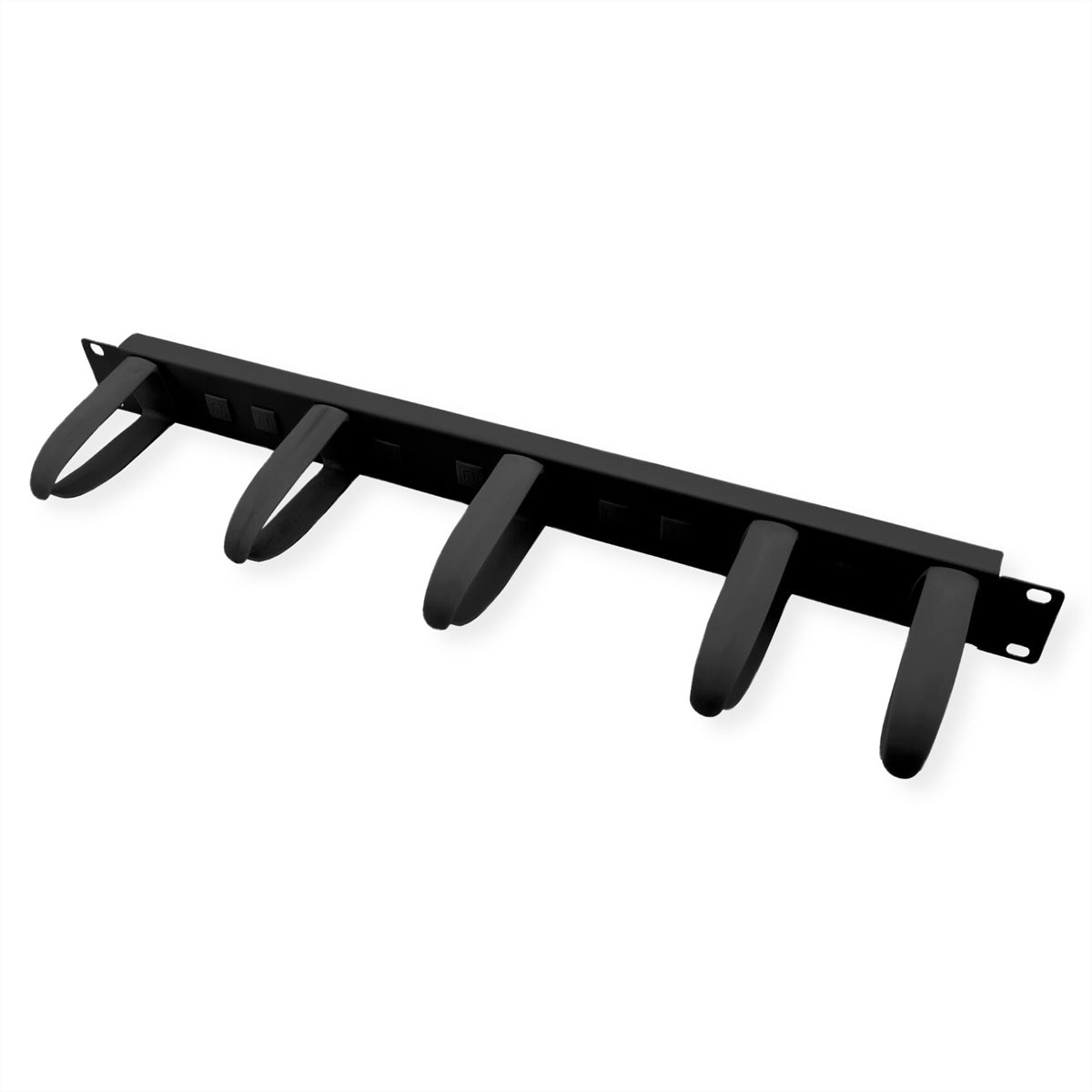 VALUE Rangierpanel 19" 1U, 5 Ringe 42×85 mm – Schwarz