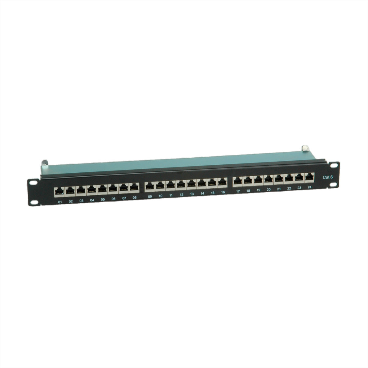 VALUE Patchpanel Cat.6 (Klasse E) 19" – 24 Anschlüsse, geschirmt, 1 HE, schwarz