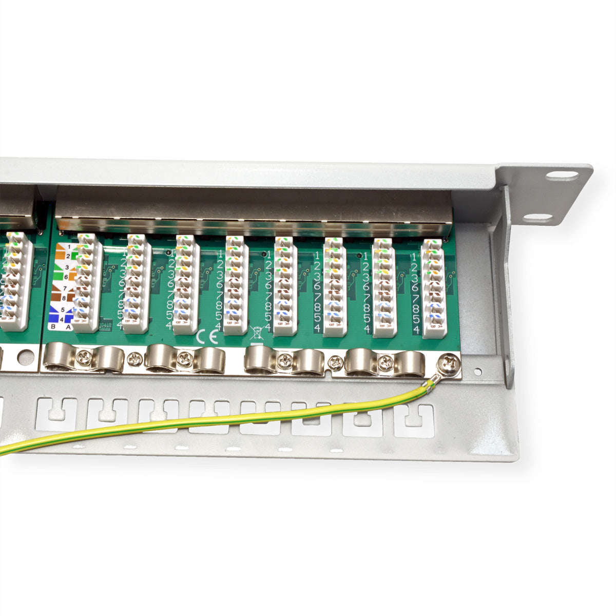 VALUE Patchpanel Cat.6A (Klasse EA) – 24× 10G, geschirmt, 19", 1U, Grau