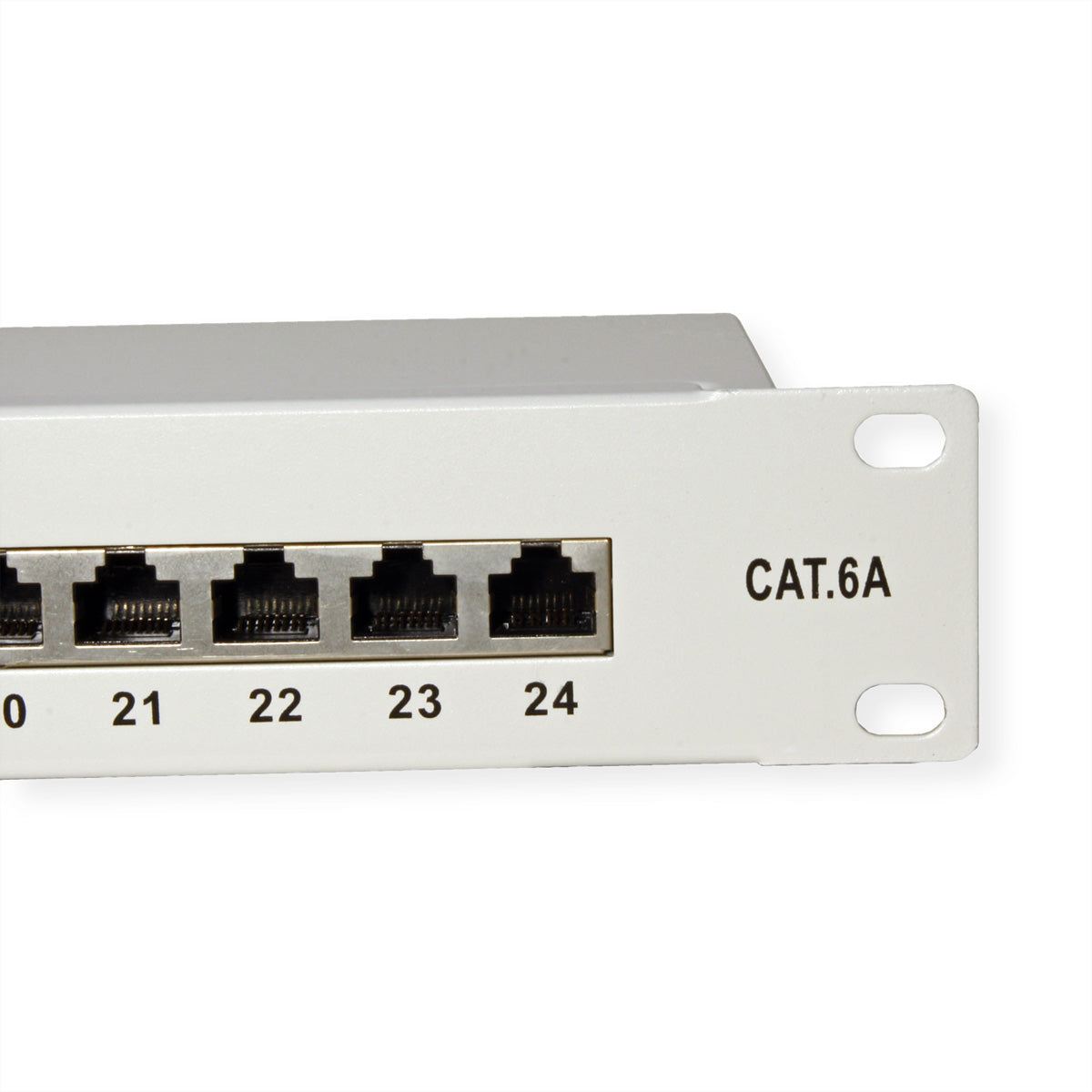 VALUE Patchpanel Cat.6A (Klasse EA) – 24× 10G, geschirmt, 19", 1U, Grau