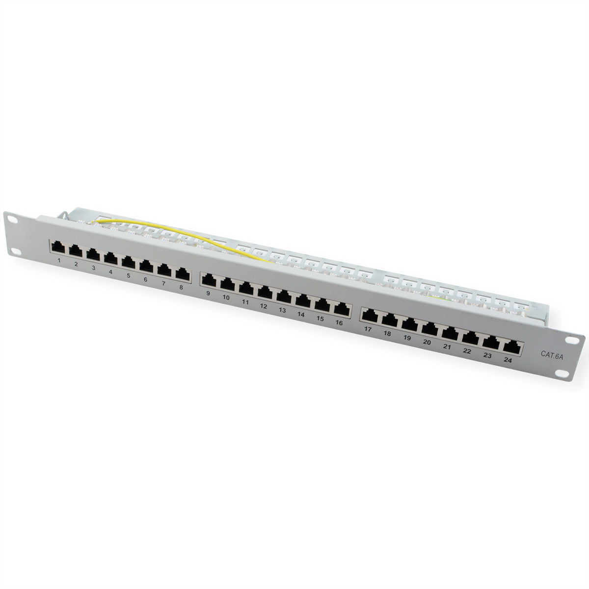 VALUE Patchpanel Cat.6A (Klasse EA) – 24× 10G, geschirmt, 19", 1U, Grau
