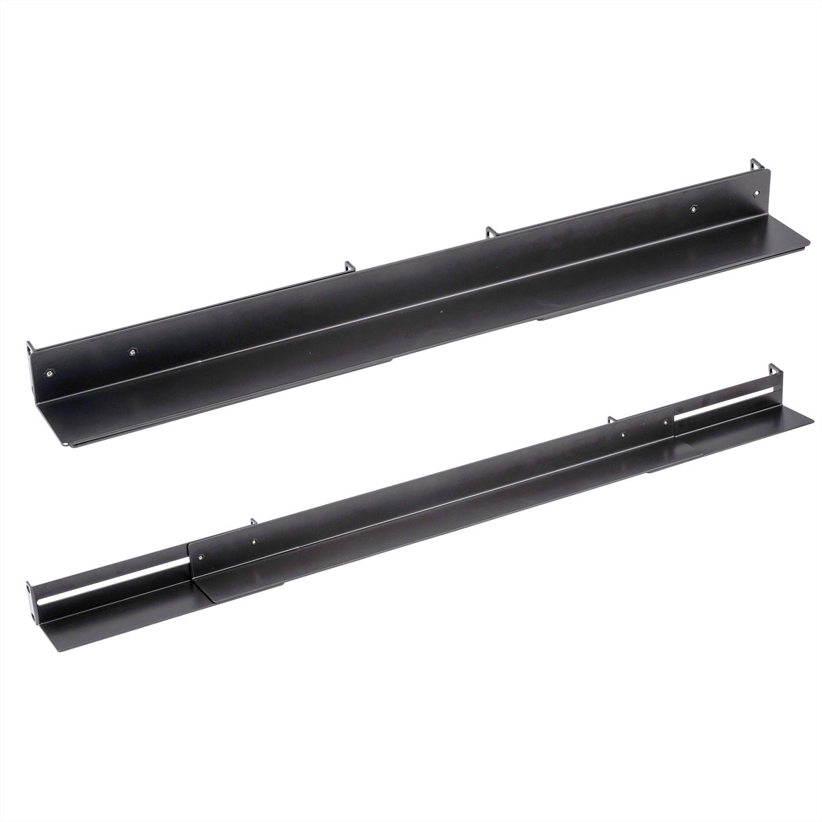 VALUE Gleitschiene 19", Tragkraft 90 kg, 120 × 630 × 70 mm, Schwarz