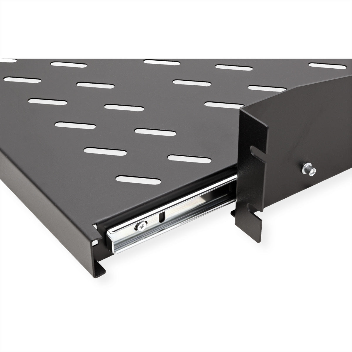 VALUE Rack-Regalboden 19" – ausziehbar – 2U – 483 × 350 × 88 mm – 30 kg – schwarz – Stahl