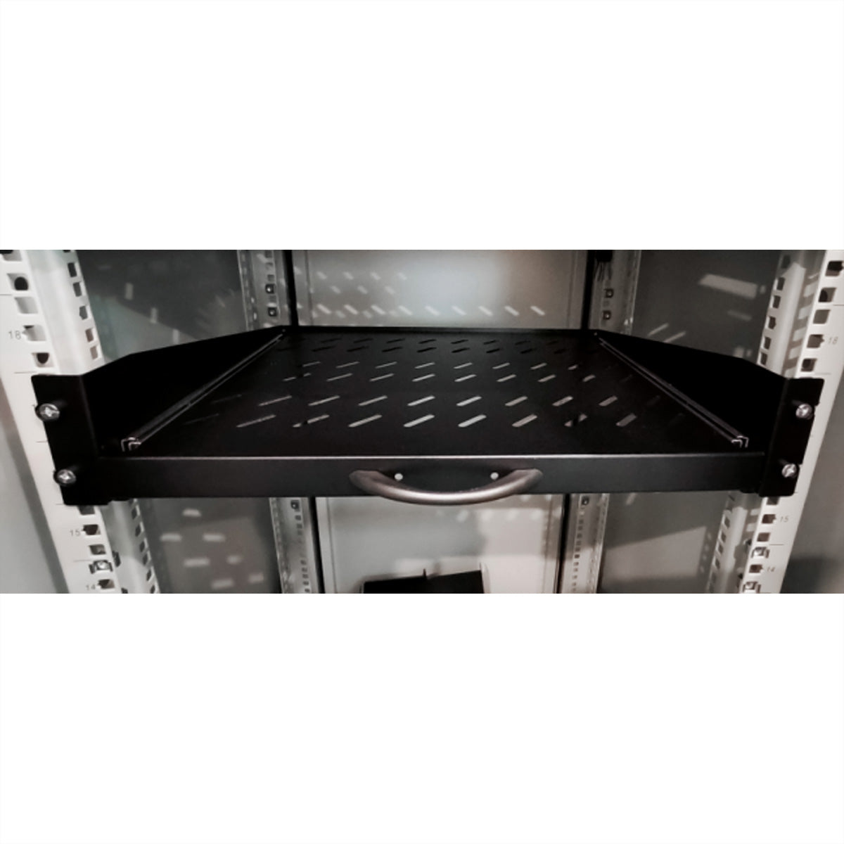 VALUE Rack-Regalboden 19" – ausziehbar – 2U – 483 × 350 × 88 mm – 30 kg – schwarz – Stahl