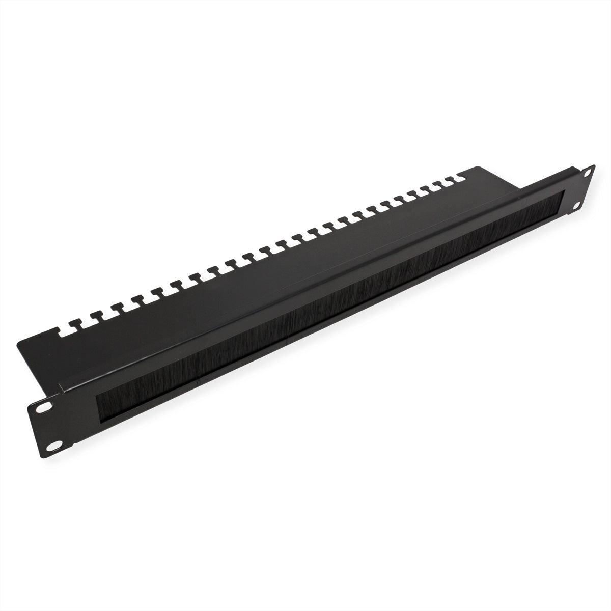 VALUE Kabeldurchführung mit Bürstendichtung – Kabelführung – 19" Rack, 1U, Öffnung 30×400 mm, Schwarz