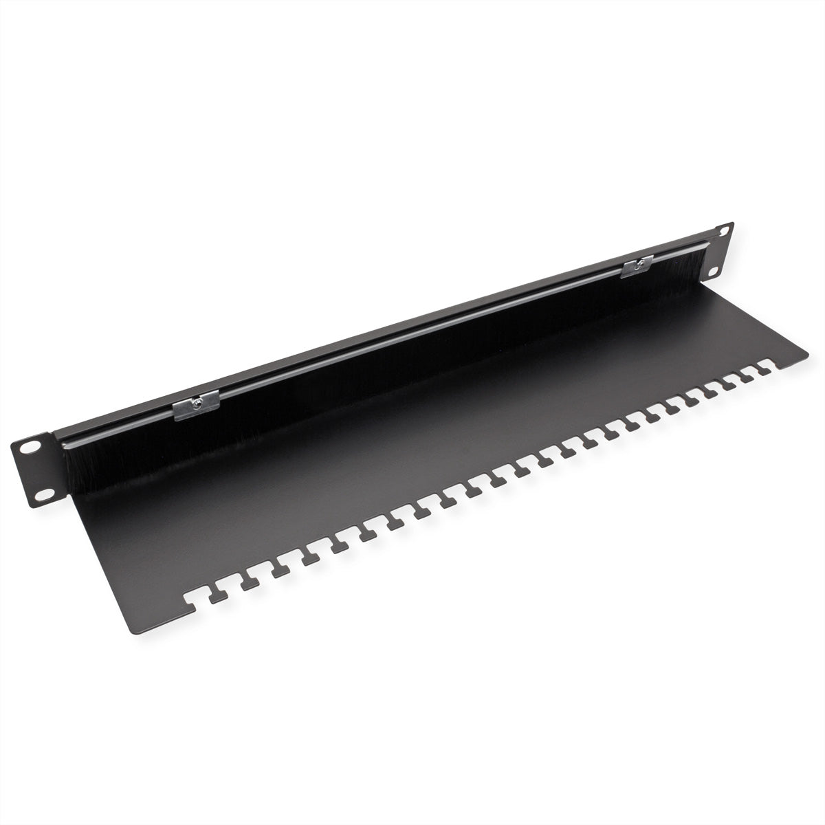 VALUE Kabeldurchführung mit Bürstendichtung – Kabelführung – 19" Rack, 1U, Öffnung 30×400 mm, Schwarz