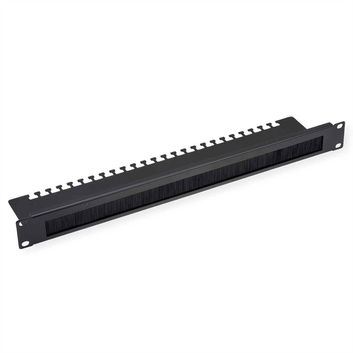 VALUE Kabeldurchführung mit Bürstendichtung – Kabelführung – 19" Rack, 1U, Öffnung 30×400 mm, Schwarz