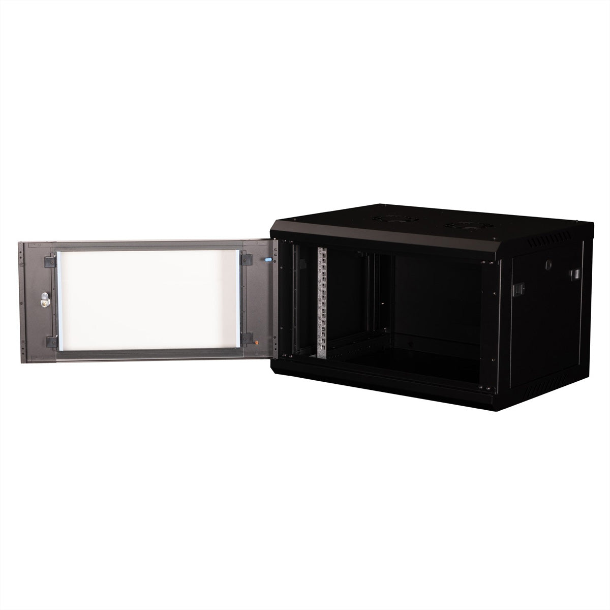 VALUE 19-Zoll Wandgehäuse – 19" Rack, 6U, 600×450 mm, Glastür, Schwarz
