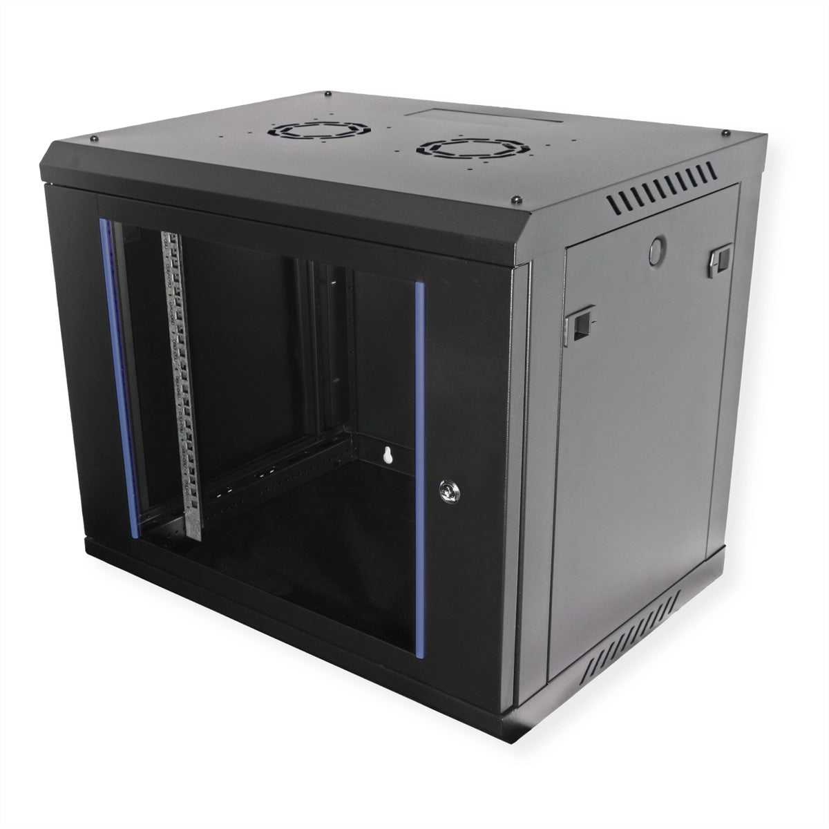 VALUE 19" Wandverteiler 9U, IP20, abschliessbar, 600 × 450 × 512 mm, schwarz, Stahl