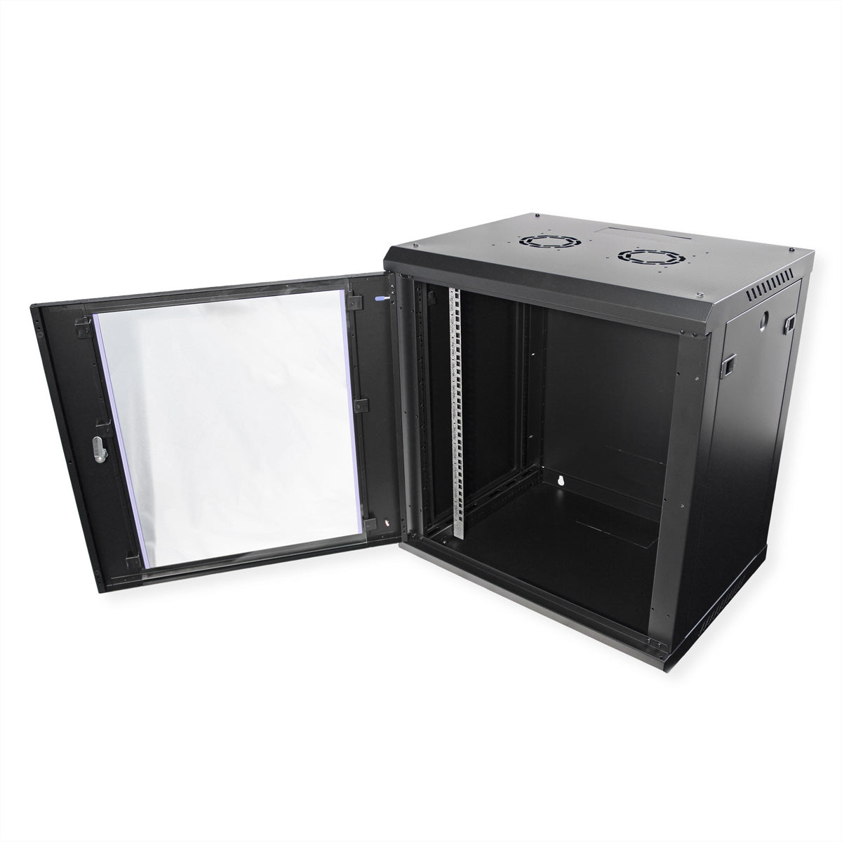 VALUE 19" Wandverteiler 12U, IP20, abschliessbar, 600 × 450 × 645 mm, schwarz, Stahl