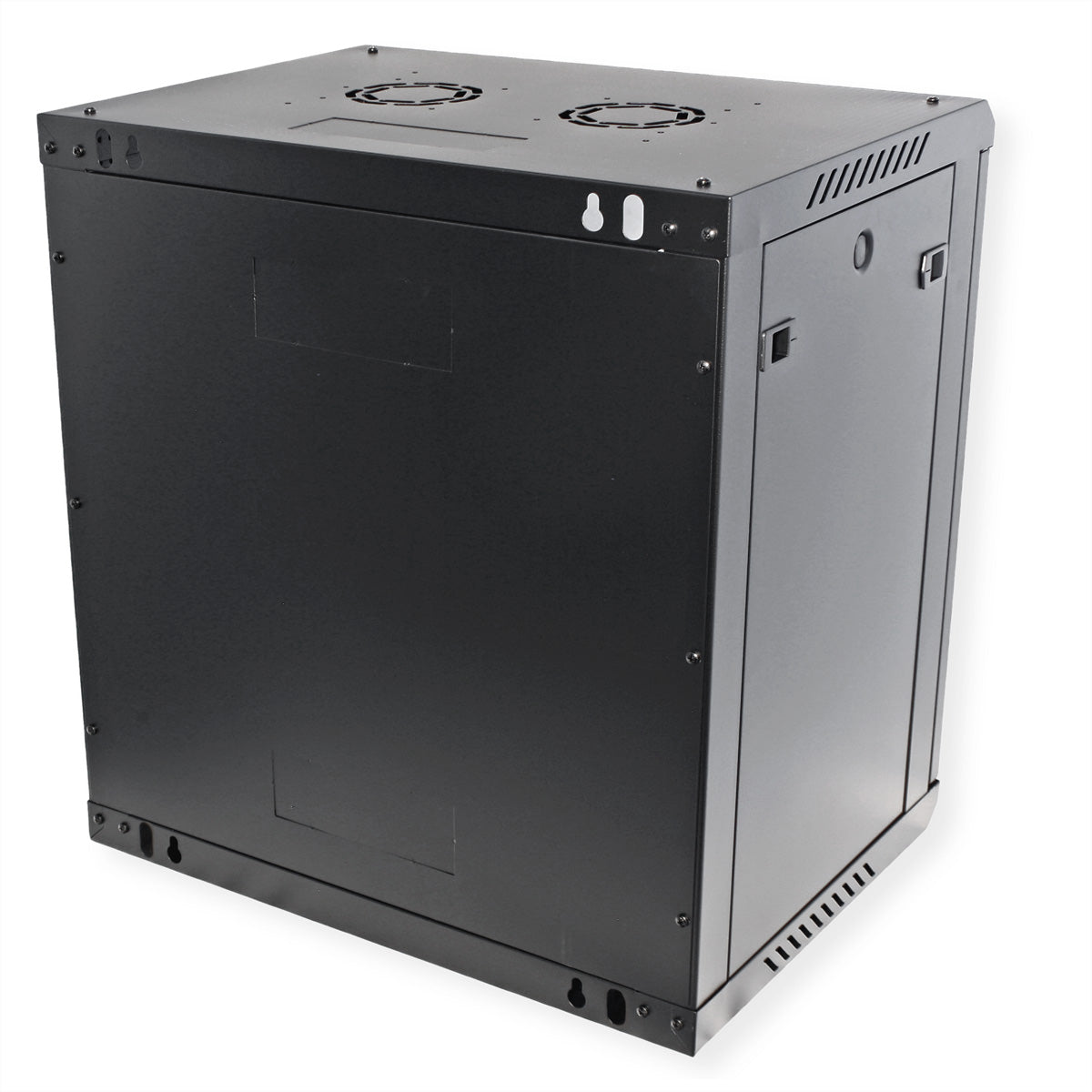 VALUE 19" Wandverteiler 12U, IP20, abschliessbar, 600 × 450 × 645 mm, schwarz, Stahl