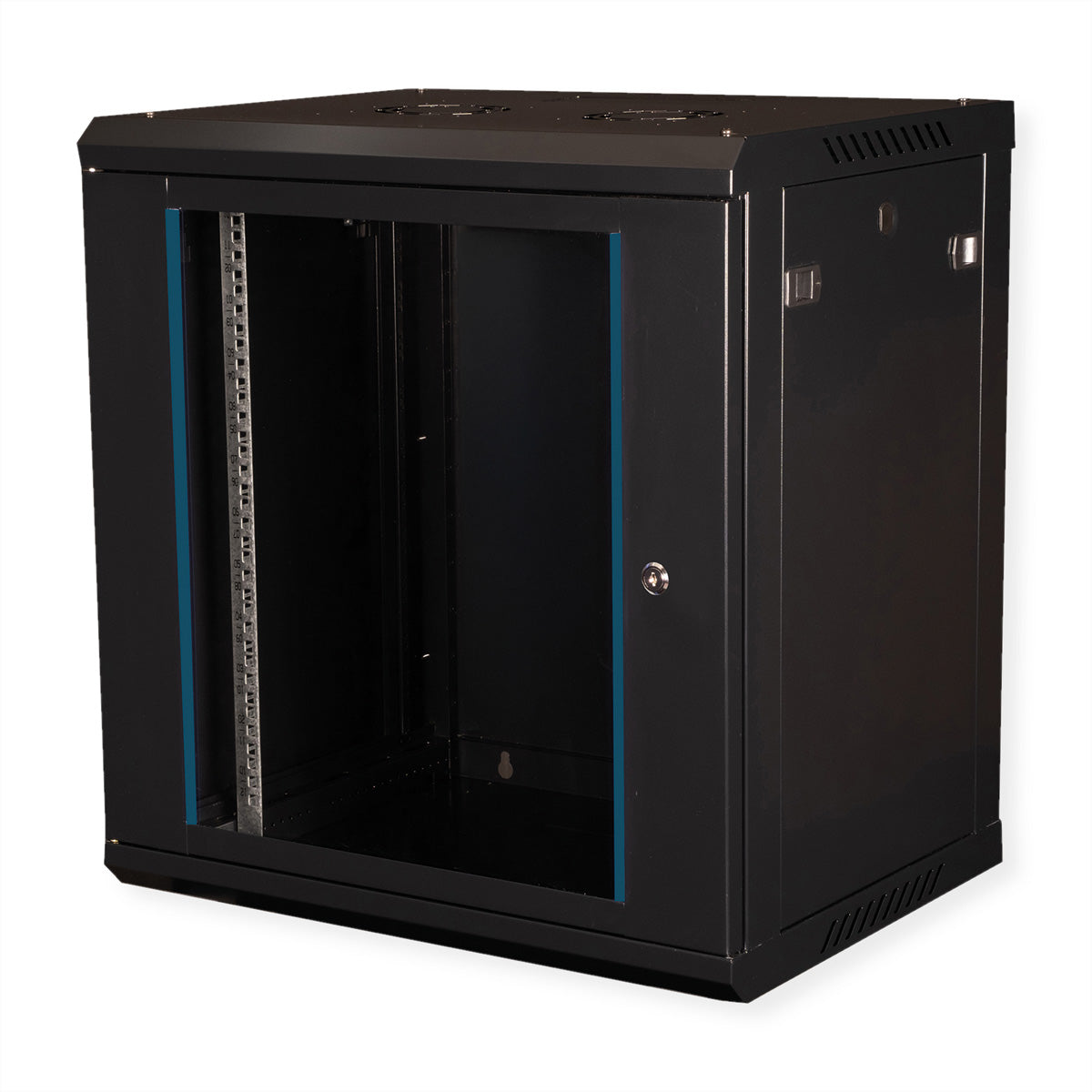 VALUE 19" Wandverteiler 12U, IP20, abschliessbar, 600 × 450 × 645 mm, schwarz, Stahl