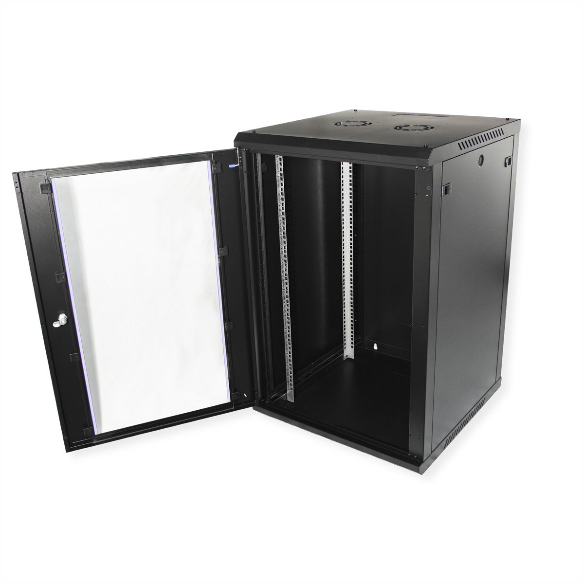VALUE 19" Wandverteiler 18U, IP20, abschliessbar, 600 × 600 × 912 mm, schwarz, Stahl