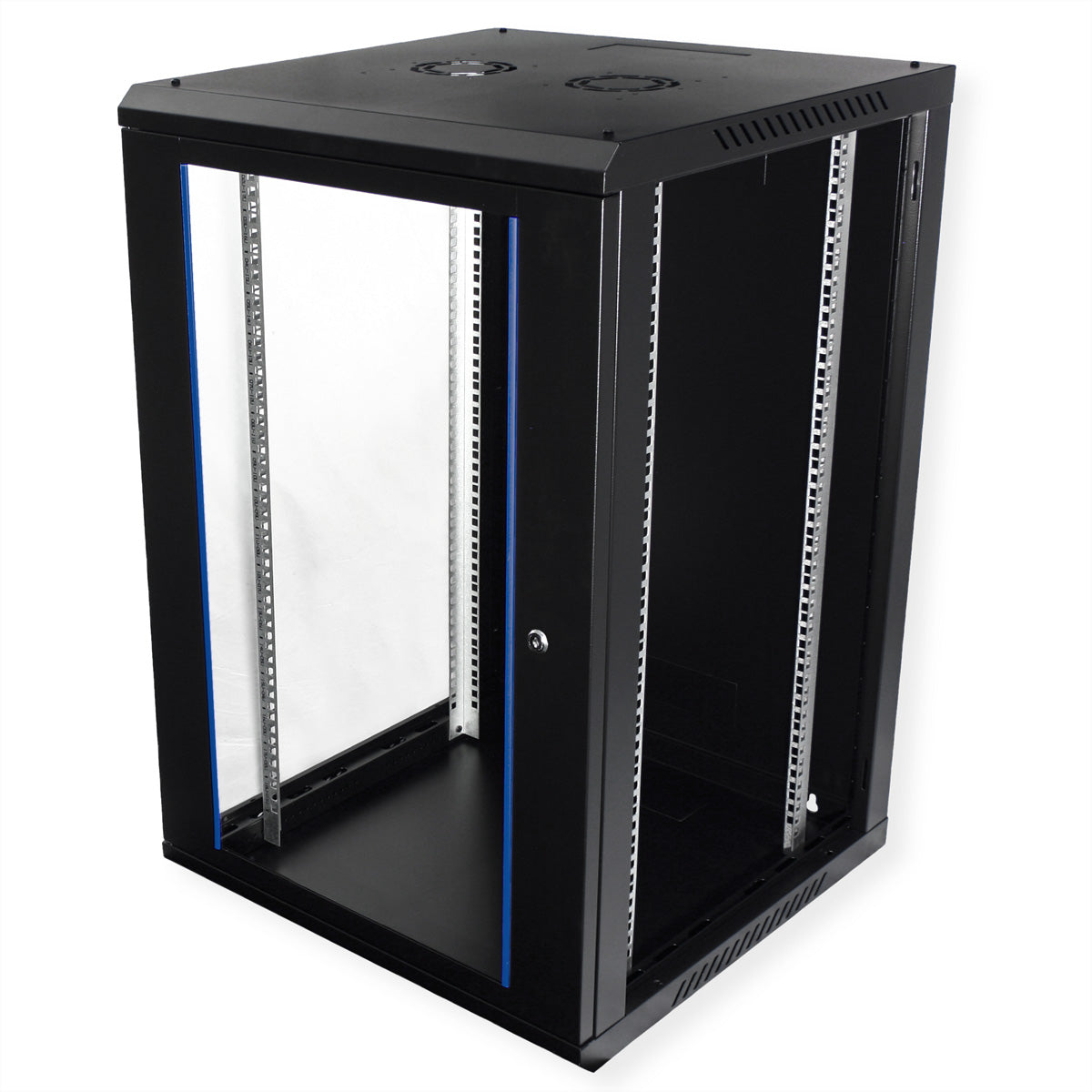 VALUE 19" Wandverteiler 18U, IP20, abschliessbar, 600 × 600 × 912 mm, schwarz, Stahl