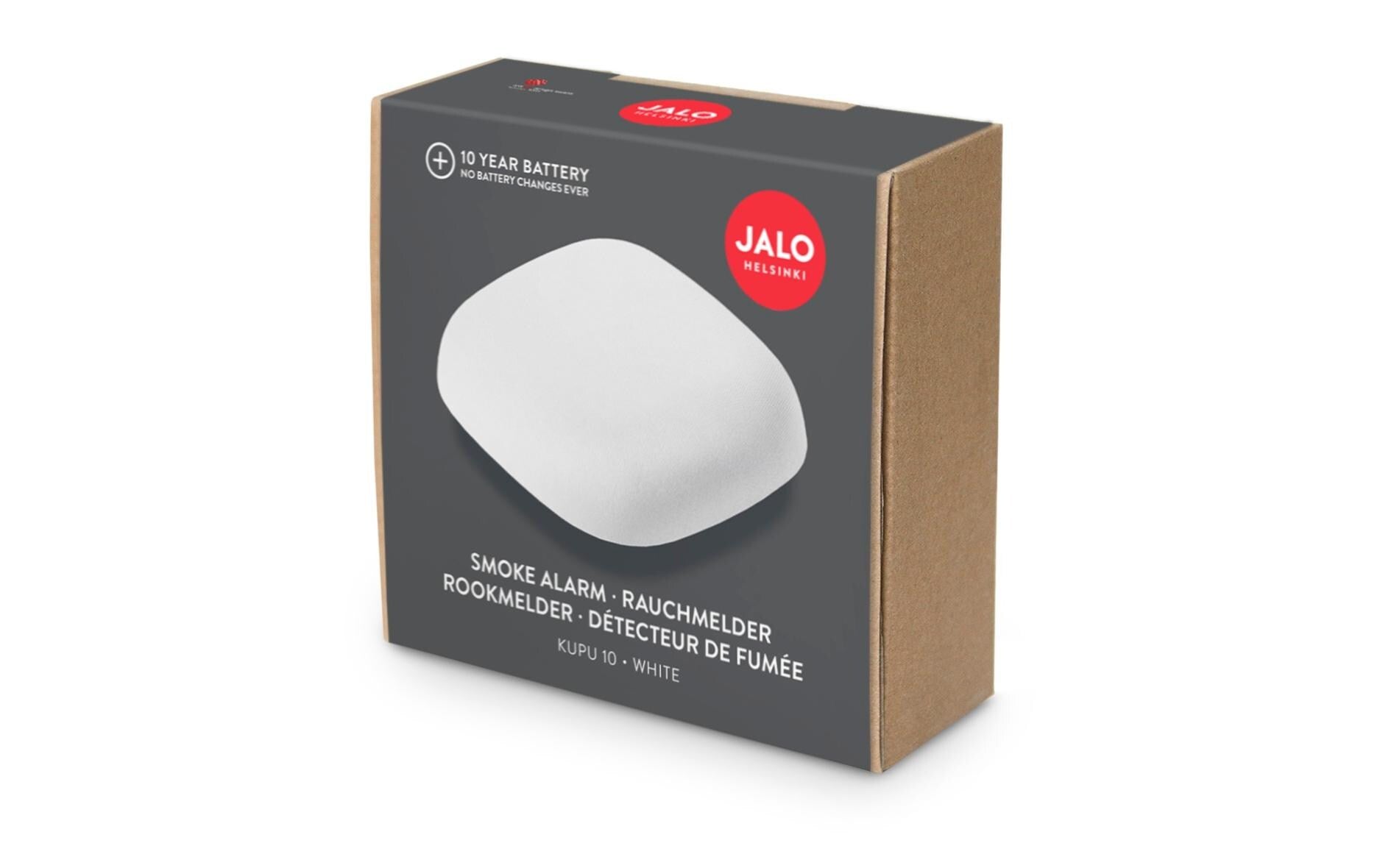 Jalo Helsinki Kupu 10 – Funk-Rauchmelder, 10-Jahres-Batterie, 85 dB – Weiss