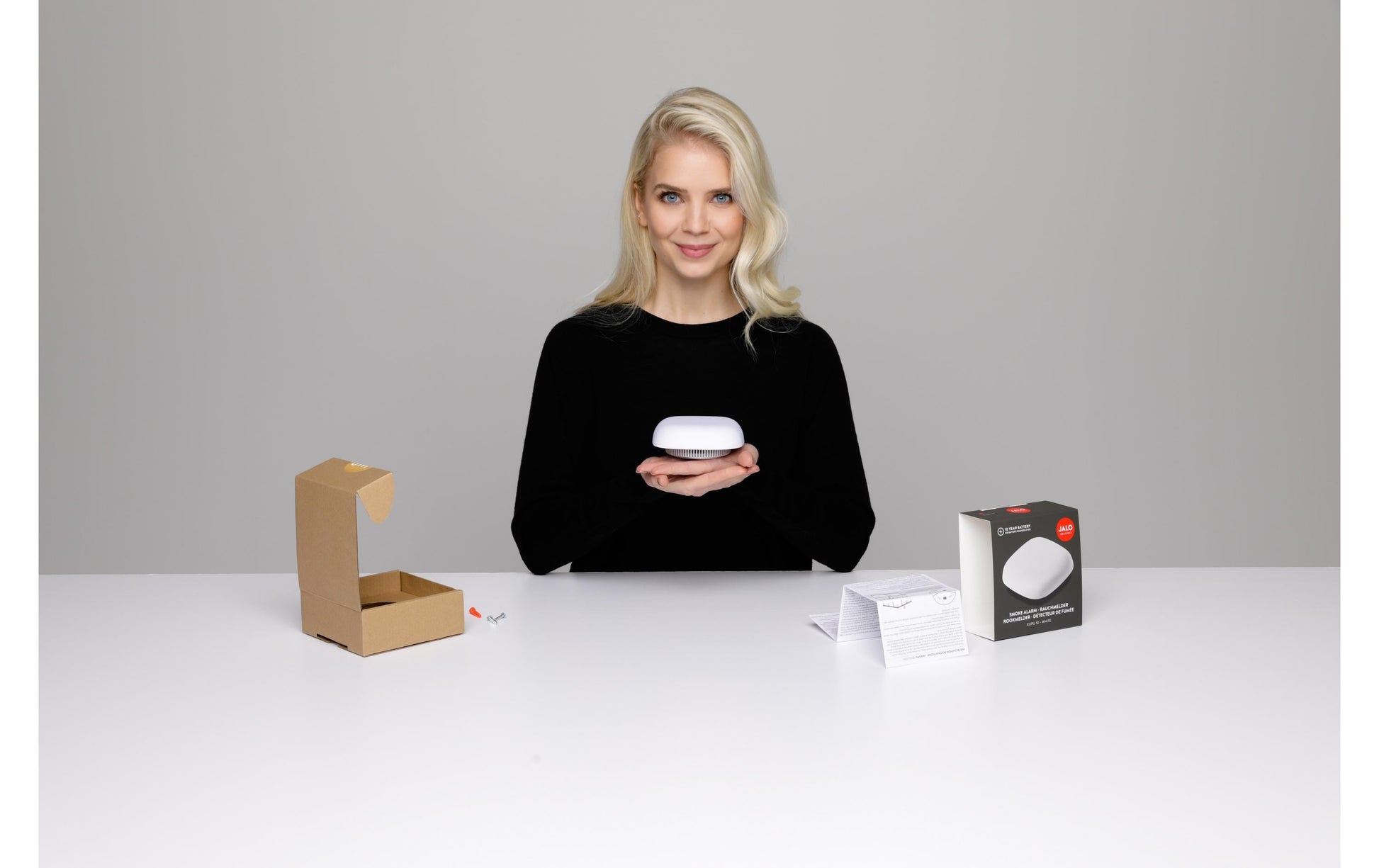 Jalo Helsinki Kupu 10 – Funk-Rauchmelder, 10-Jahres-Batterie, 85 dB – Weiss
