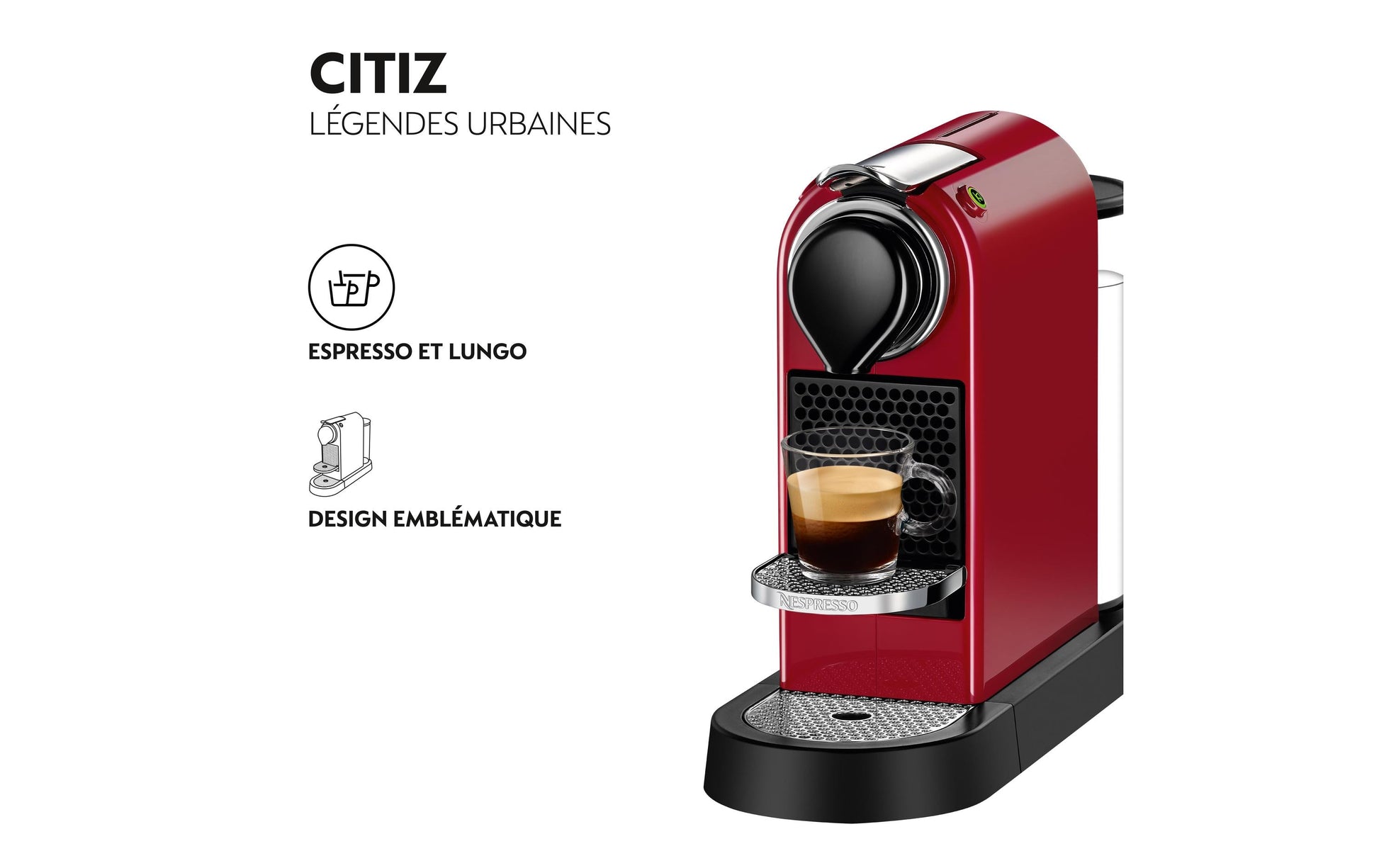 Krups Citiz XN7415 Kapselmaschine – für Nespresso-Kapseln, 19 bar, 1 l, 1 Tasse, Rot