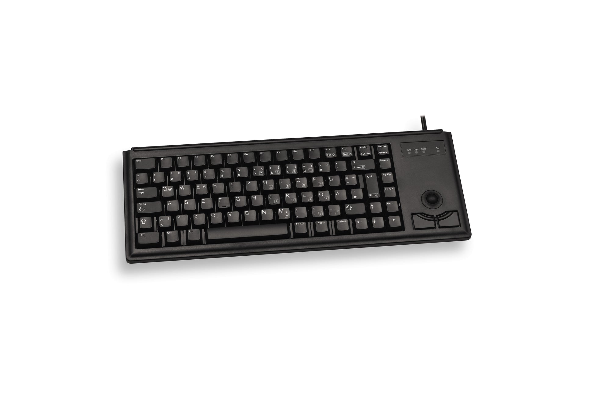 CHERRY G84-4400 – Tastatur, kabelgebunden (USB-A), mechanisch, mit Trackball, schwarz