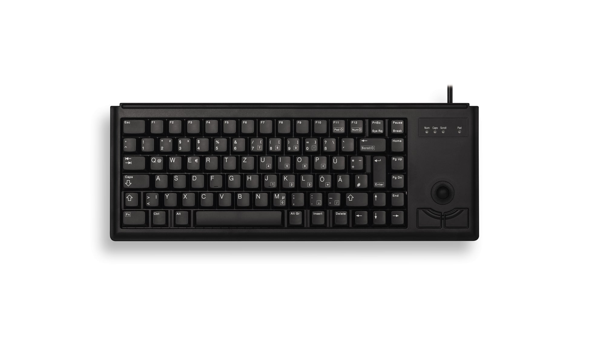 CHERRY G84-4400 – Tastatur, kabelgebunden (USB-A), mechanisch, mit Trackball, schwarz
