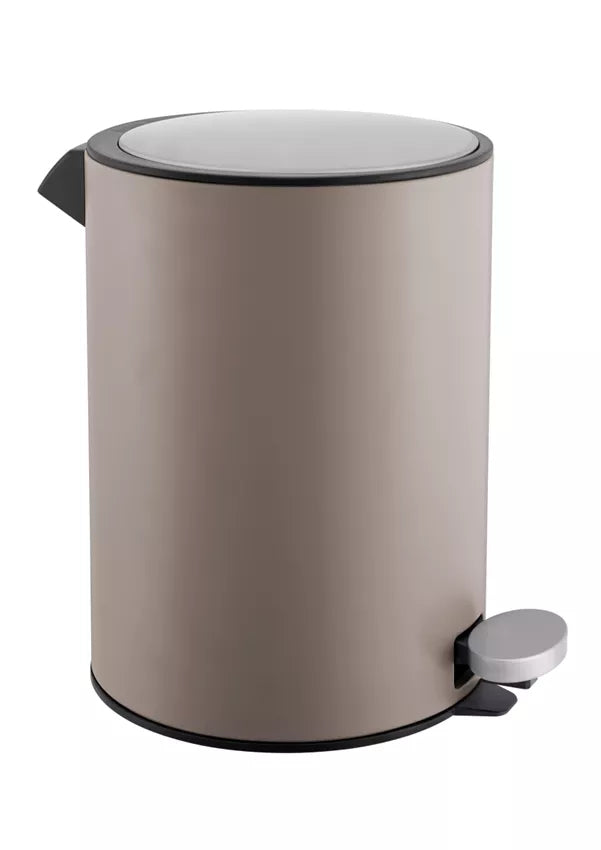 Diaqua Treteimer – 3 l – Kunststoff, rund – braun matt – Anti-Fingerprint