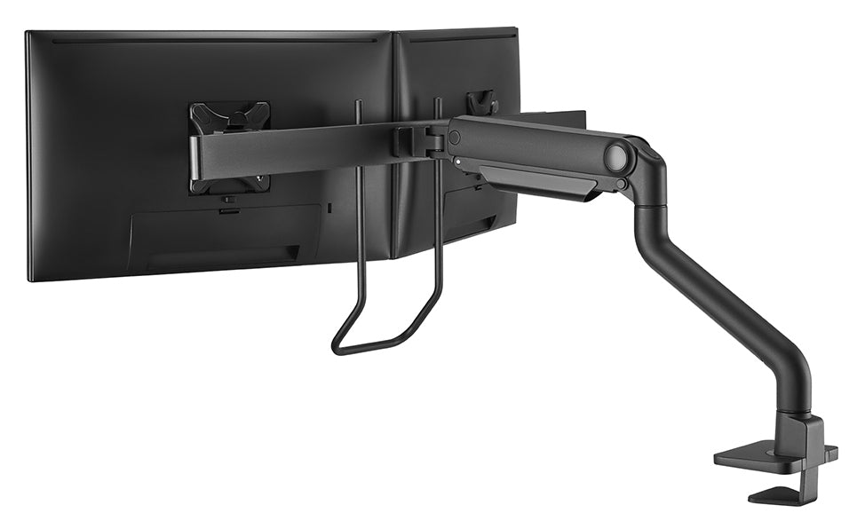 Neomounts DS75S-950BL2 – Tischhalterung, 2 Monitore, bis 27", VESA 75 × 75 mm, 8 kg, neigbar, schwarz