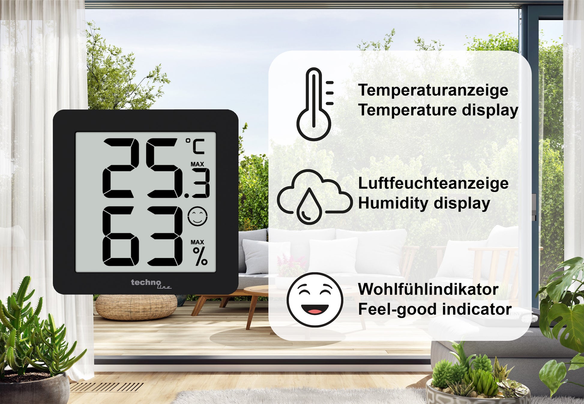 Technoline WS 9425 – Wetterstation, innen, Thermometer & Hygrometer