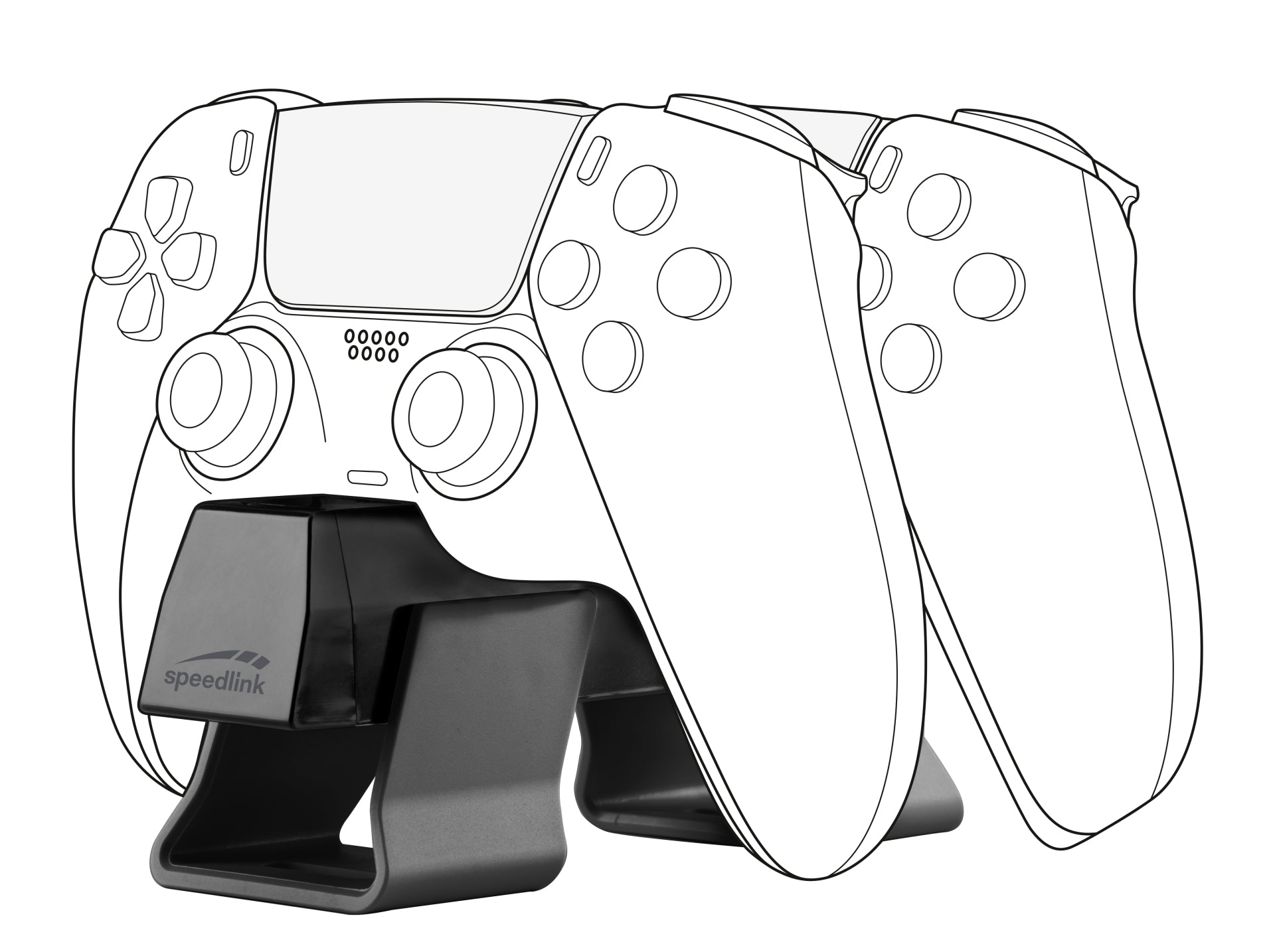 SPEEDLINK TWINDOCK Ladestation für PlayStation 5 (DualSense, DualSense Edge) – 2× Controller – schwarz
