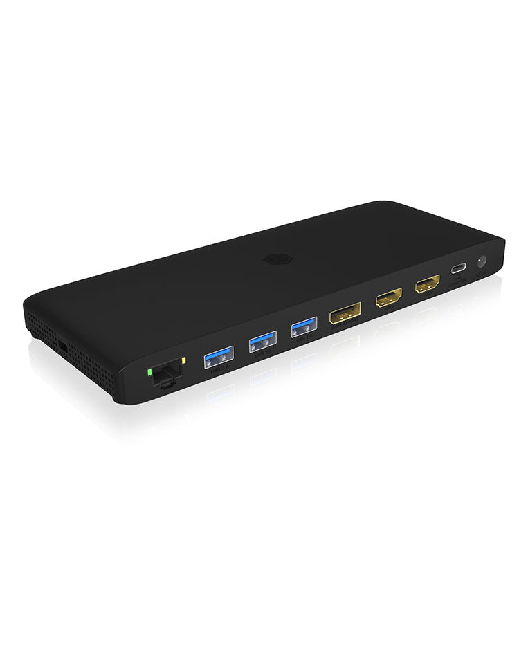 ICY BOX IBDK2416C Dockingstation – USB-C, 1× DP, 2× HDMI, 4× USB-A, 65 W PD, GbE, für Windows/Mac/ChromeOS