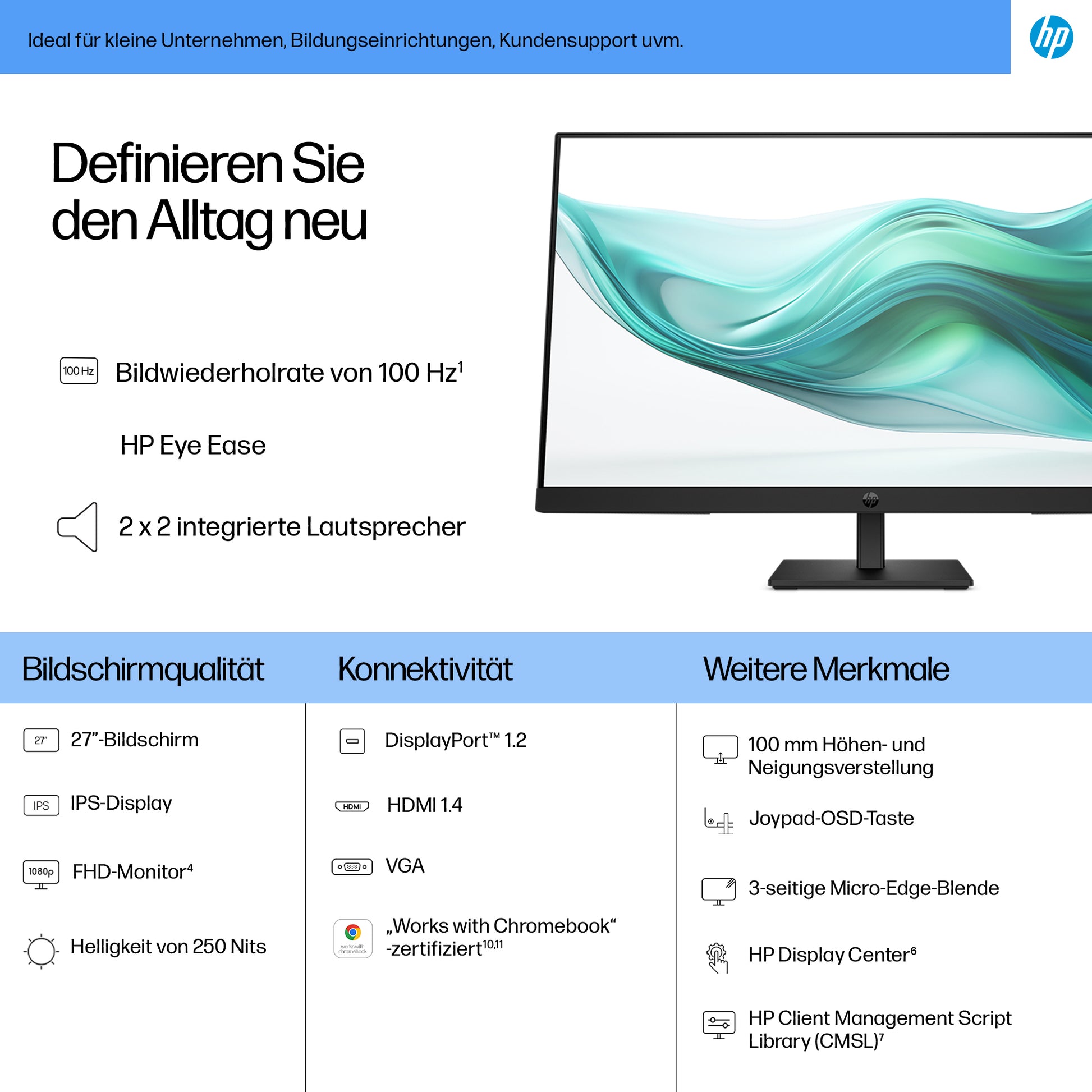 HP S3 PRO 327PH – 27", 1920 × 1080 (Full HD), IPS, 100 Hz
