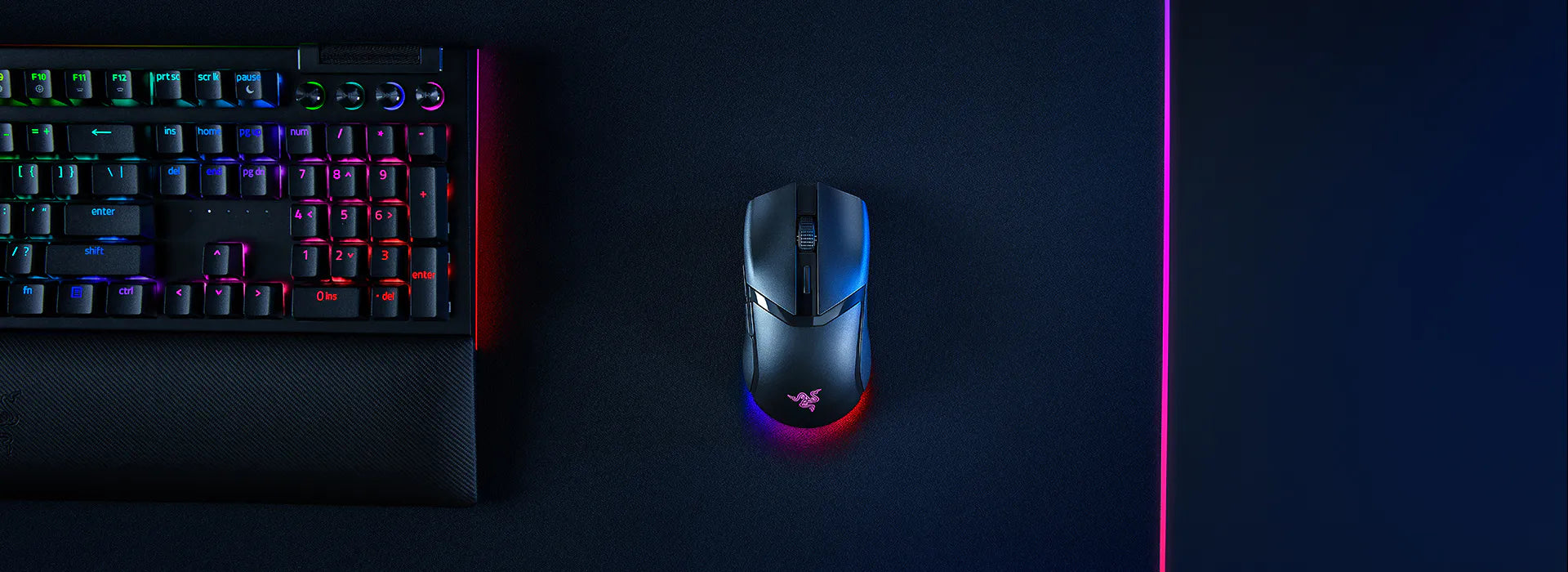 Razer Cobra HyperSpeed Gaming-Maus – kabellos, 8'000 Hz, 6 Tasten, für Rechtshänder, RGB-Beleuchtung, schwarz