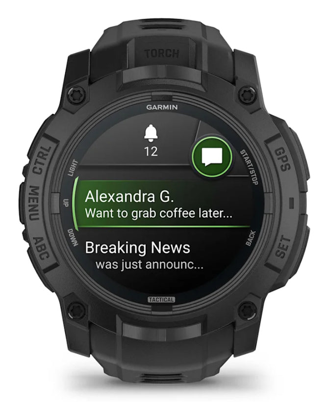 Garmin Instinct 3 AMOLED Tactical Edition – GPS-Smartwatch – 50 mm, GPS, Bluetooth, AMOLED, Schwarz