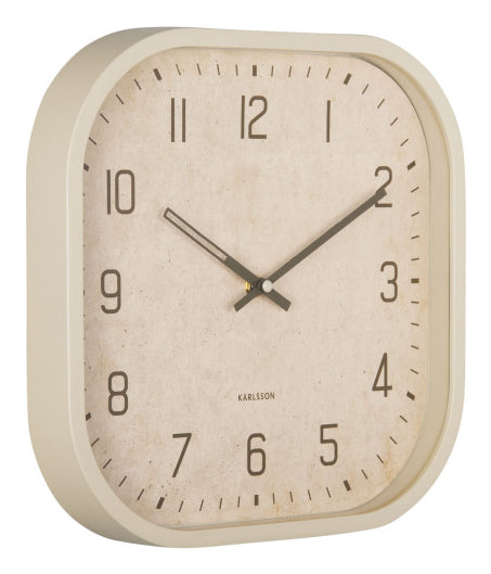 Karlsson Elemental Cuadrado Wanduhr – Analog, 30 × 30 × 4 cm, weiss, Kunststoff