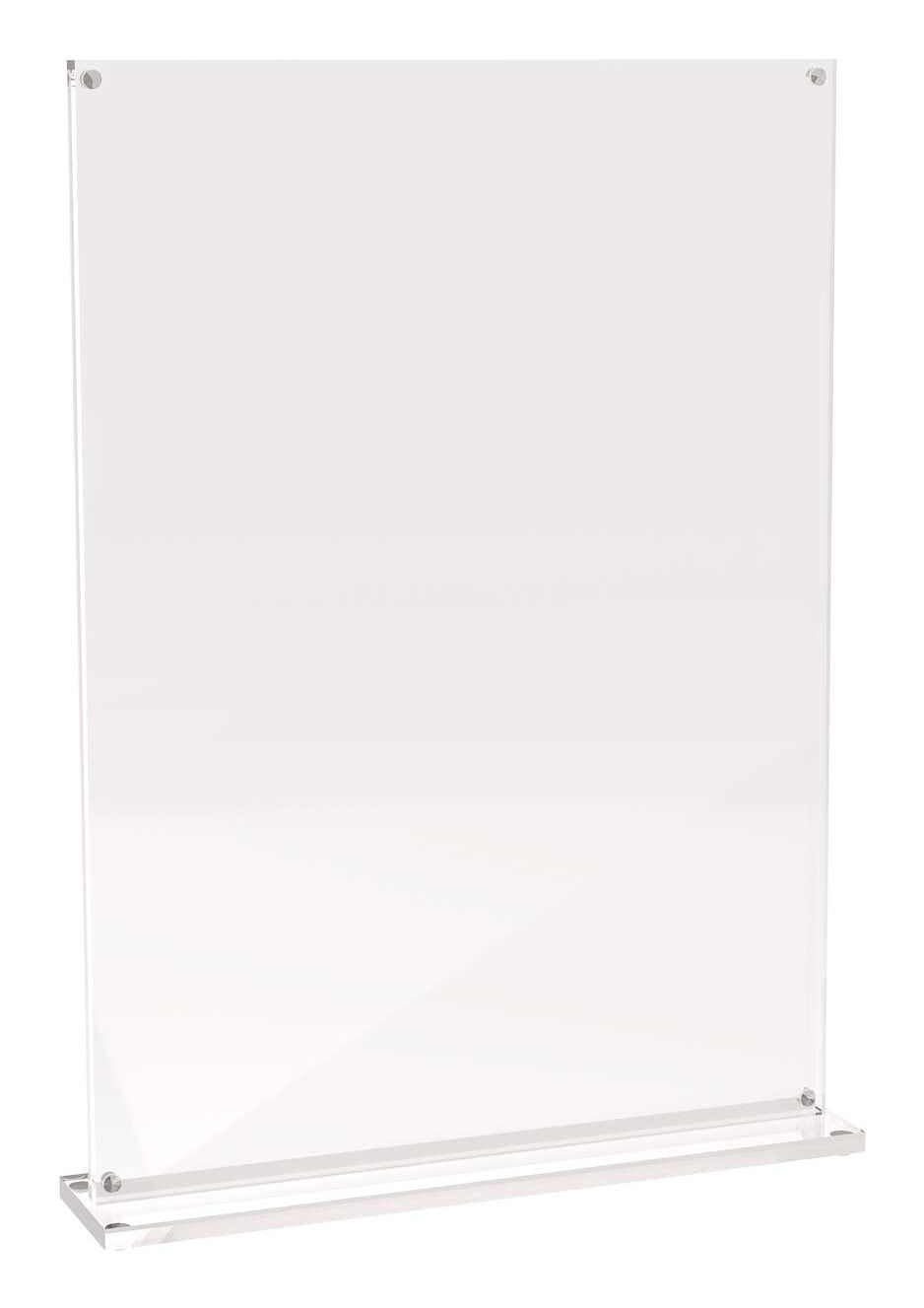 MAUL Tischaufsteller – für A4 – 2 Fächer – hoch – magnetisch – transparent – Acryl