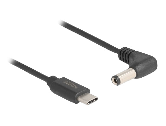 DeLOCK USB-C-zu-DC 5,5×2,1 mm Stromkabel – 1,5 m, 5 V/1 A, gewinkelt, schwarz