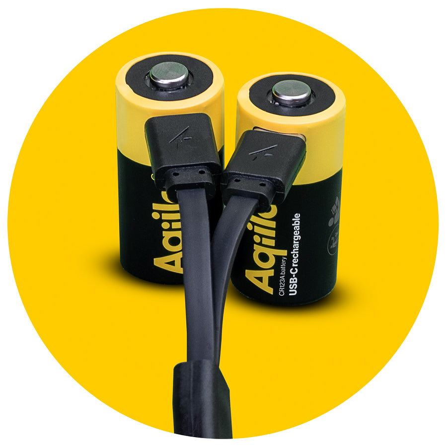 Aqiila CR123A Akkus, Li-Ion, 750 mAh, 3 V – 2 Stk.