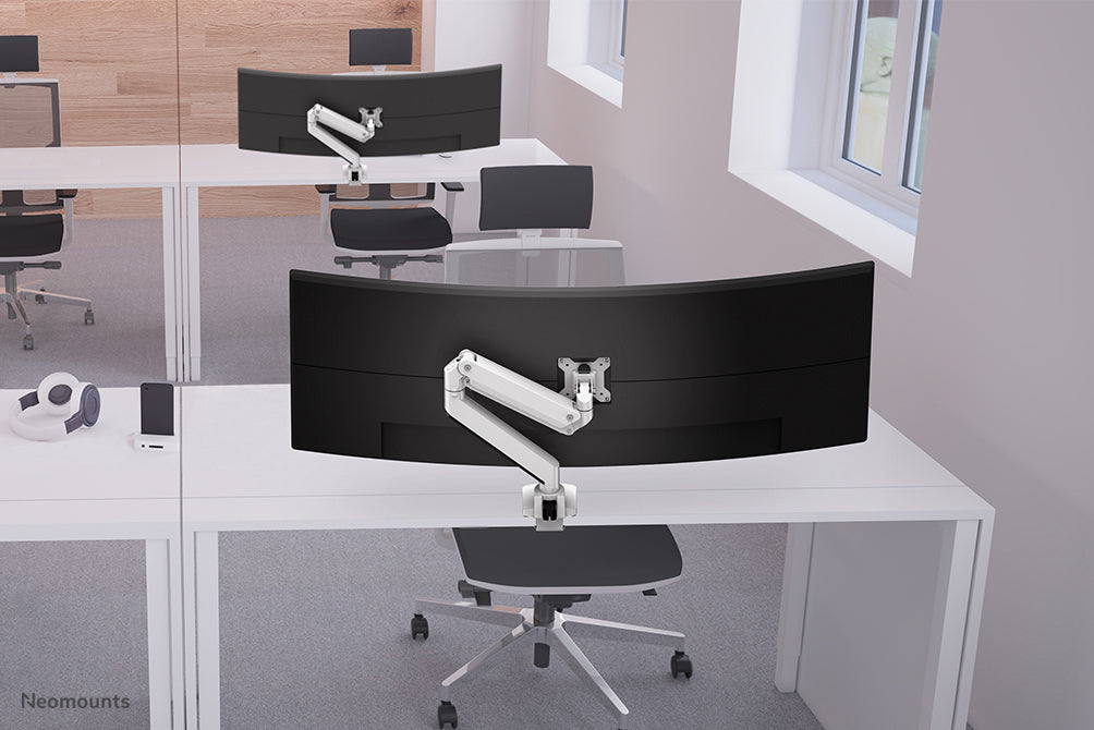 Neomounts NM-D775 Whiteplus – Monitorarm, Tischdurchführung, bis 49", höhenverstellbar, neigbar