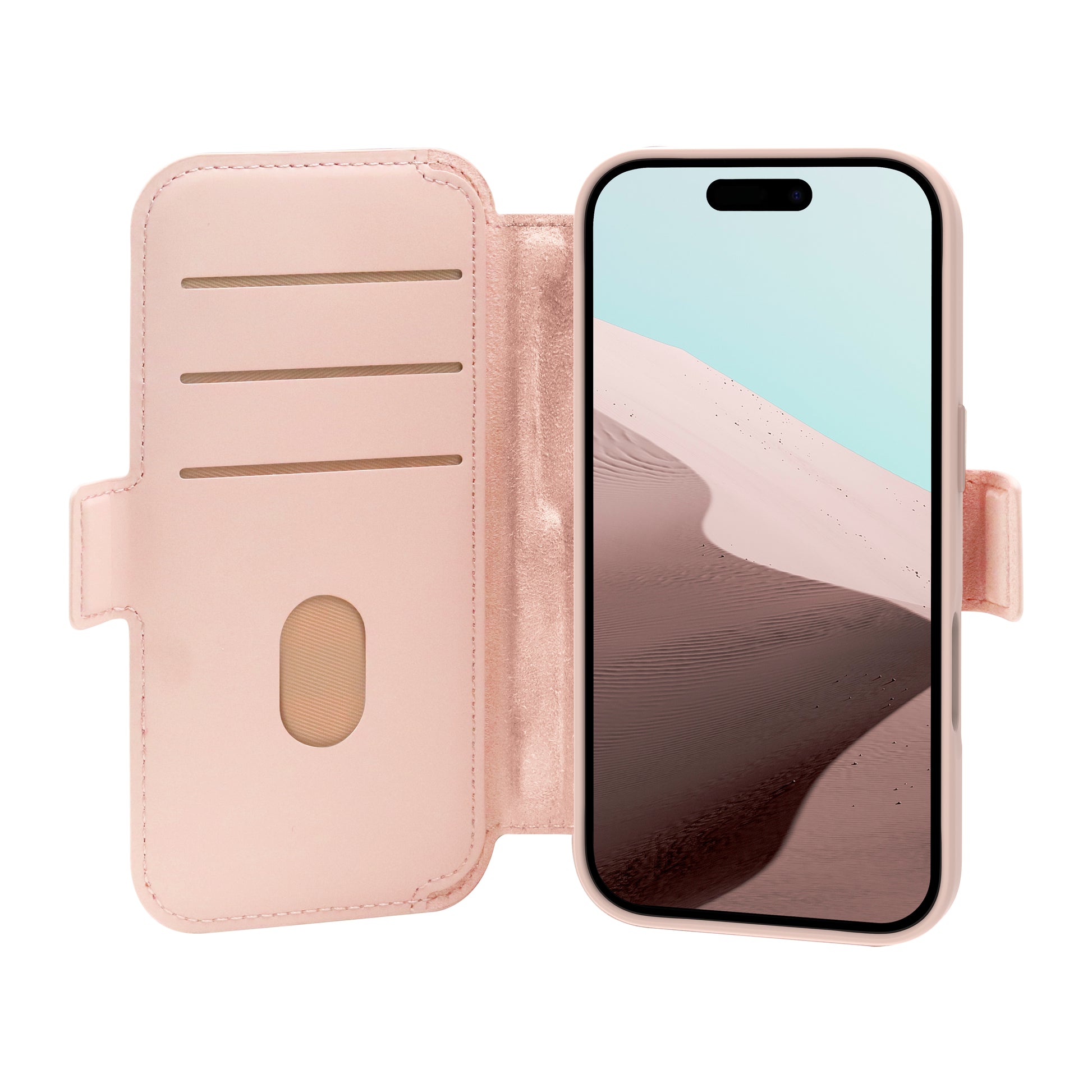 dbramante1928 Lynge MS ICON Wallethülle – für Apple iPhone 17, 3 Kartenfächer, Kunststoff, Pink Sand