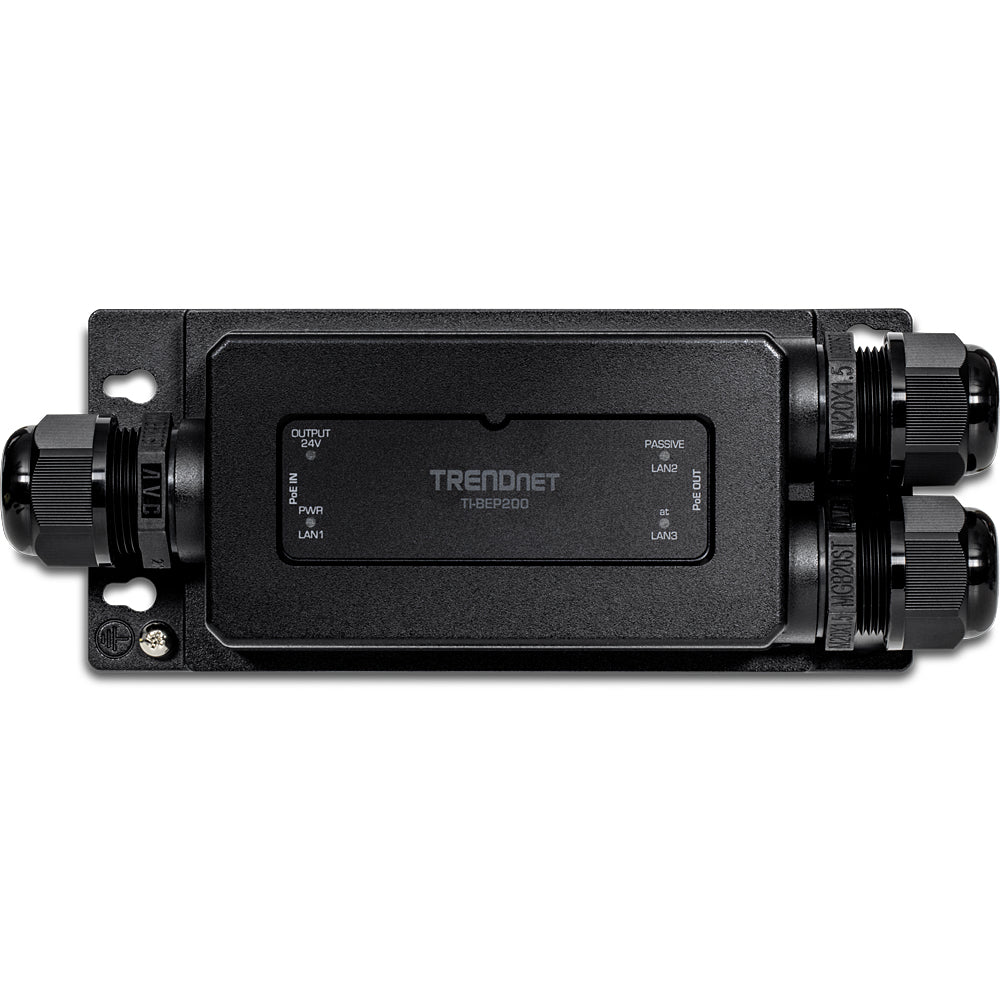 TRENDnet TI-BEP200 – PoE-Extender (Outdoor) – 3× RJ-45 1G, PoE++ (IEEE 802.3bt), PoE-Budget 60 W, IP67