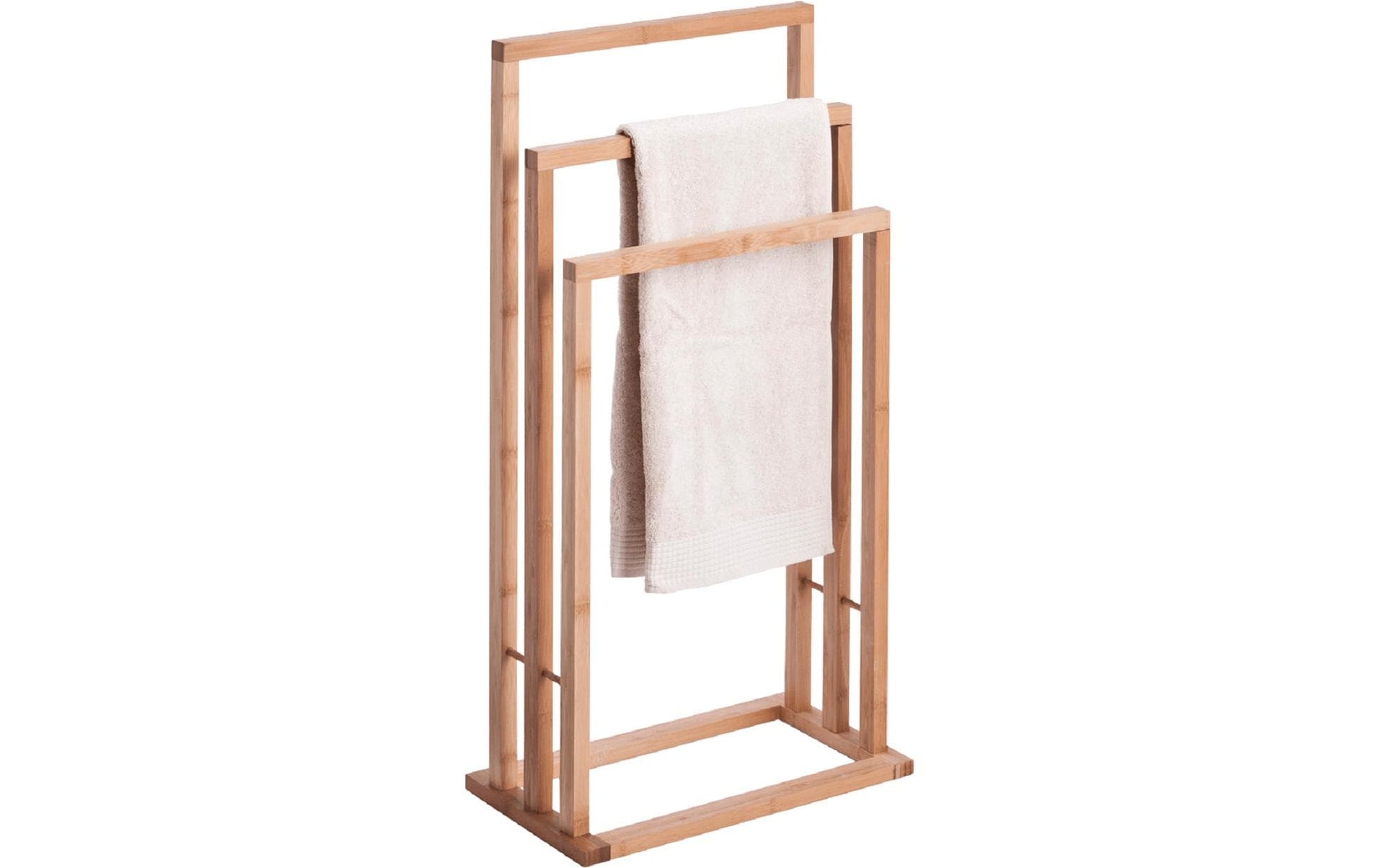 Zeller Present Handtuchständer – 3 Arme, 42×24×81,5 cm, Bambus, Holz