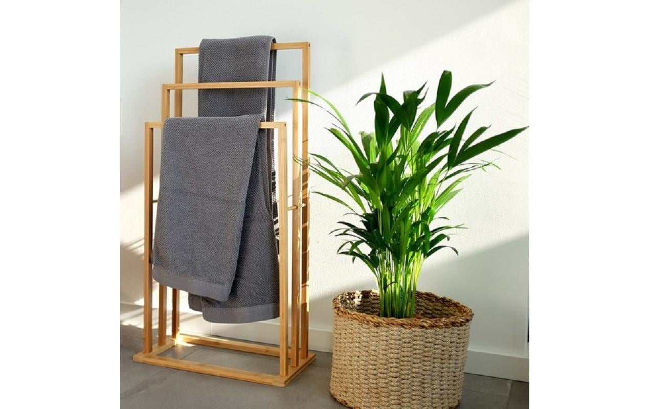 Zeller Present Handtuchständer – 3 Arme, 42×24×81,5 cm, Bambus, Holz