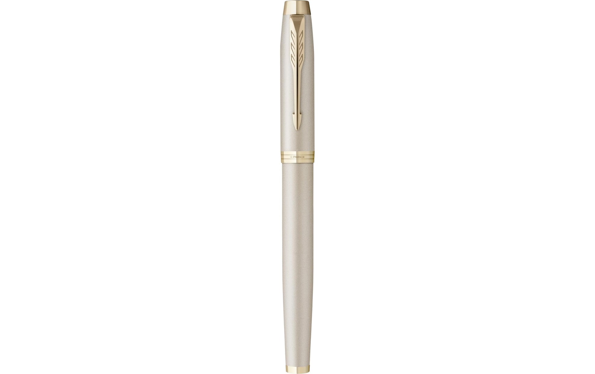 Parker IM Monochrome Champagne – Federspitze M – für Rechts- & Linkshänder – champagner, blau – Patronen