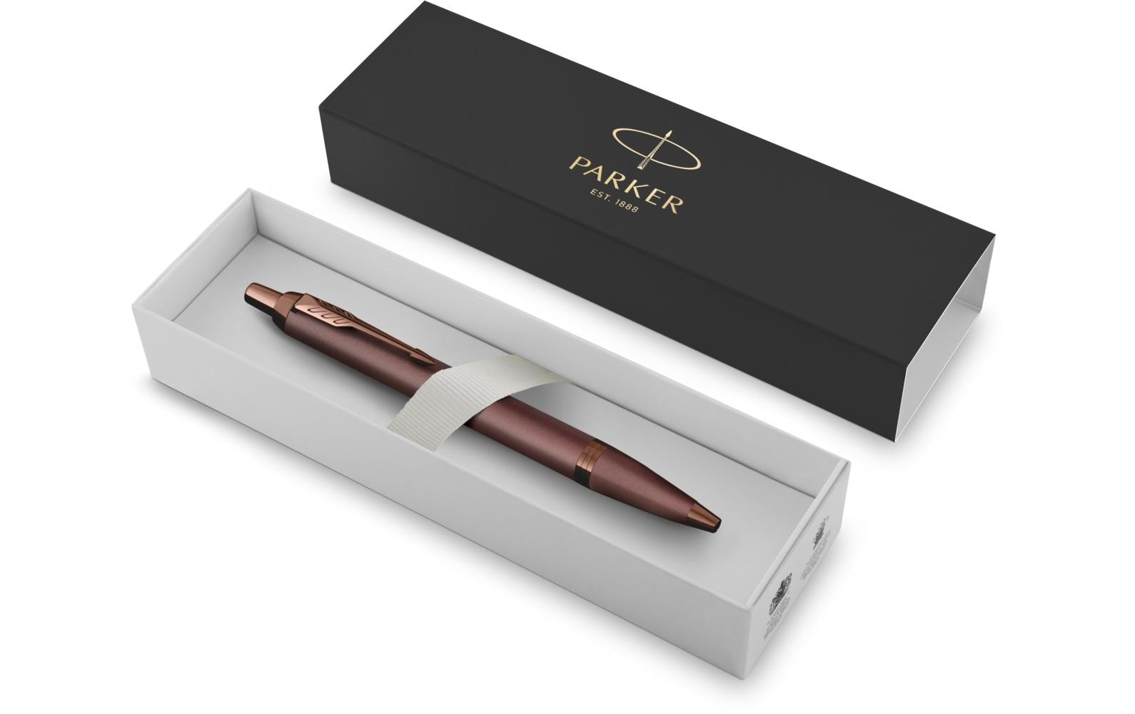 Parker IM Mono Burgundy Kugelschreiber – Blau, Druck, Edelstahl, Metallic, nachfüllbar