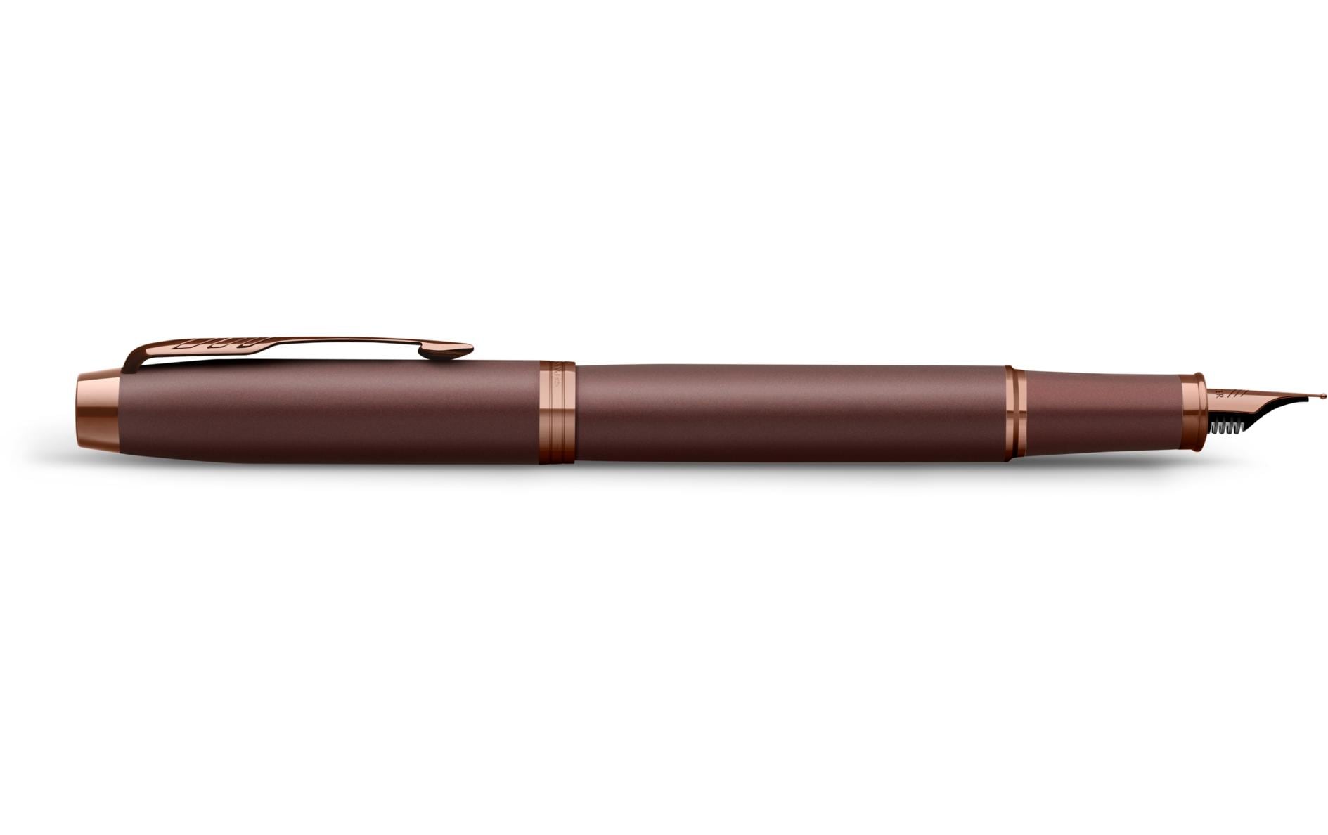 Parker 2190512 – Federspitze M – für Rechts- & Linkshänder – braun, blau – Patronen