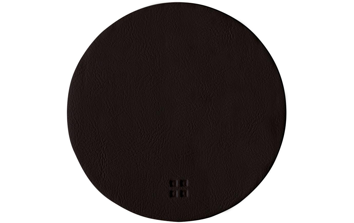 Sola Glasuntersetzer – Ø 11 cm, Kunstleder/Kunststoff, Schwarz