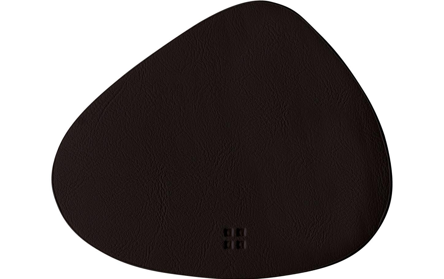 Sola Glasuntersetzer – 14 × 11,5 cm, Kunstleder/Kunststoff, Schwarz